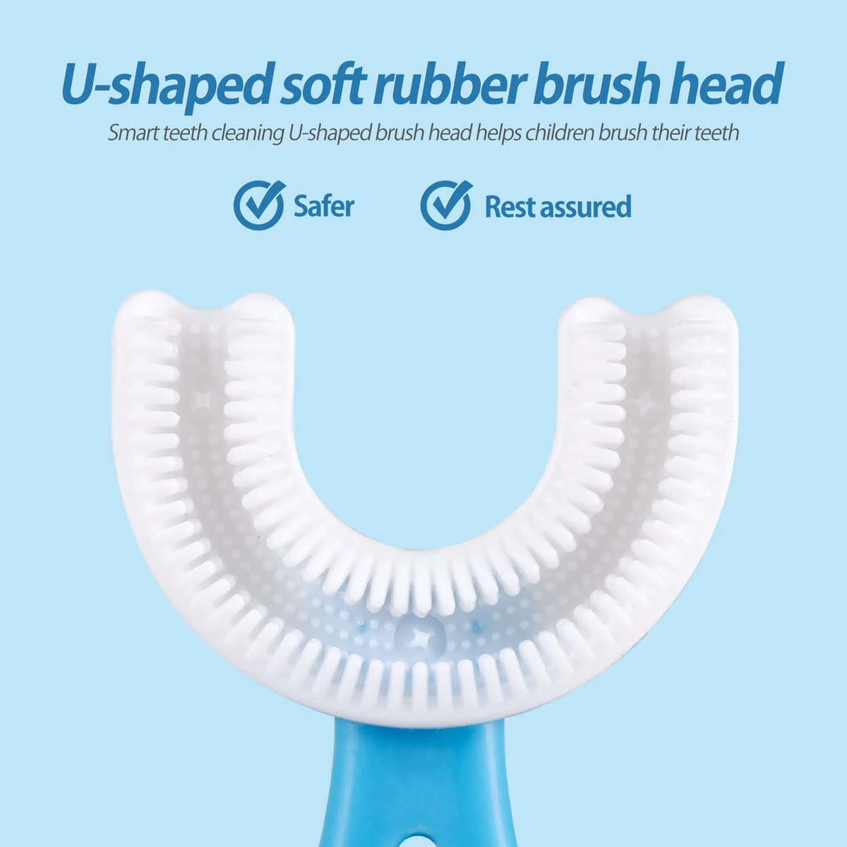 360° U-Shaped Silicone Baby Toothbrush for Kids – Soft & Gentle Oral Care Brush
