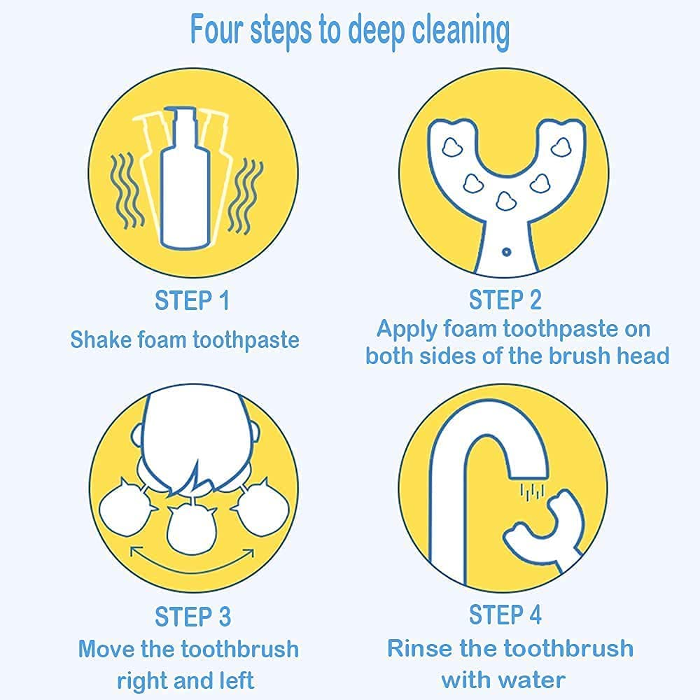 360° U-Shaped Silicone Baby Toothbrush for Kids – Soft & Gentle Oral Care Brush