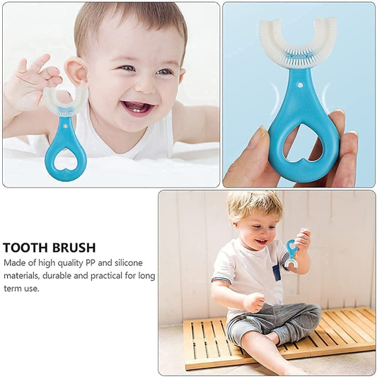 360° U-Shaped Silicone Baby Toothbrush for Kids – Soft & Gentle Oral Care Brush
