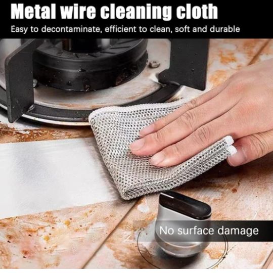 Heavy-Duty Wire Dishwashing Scrub Cloths – Reusable Kitchen Cleaning Towels for Dishes & Cookware, Pack of 10