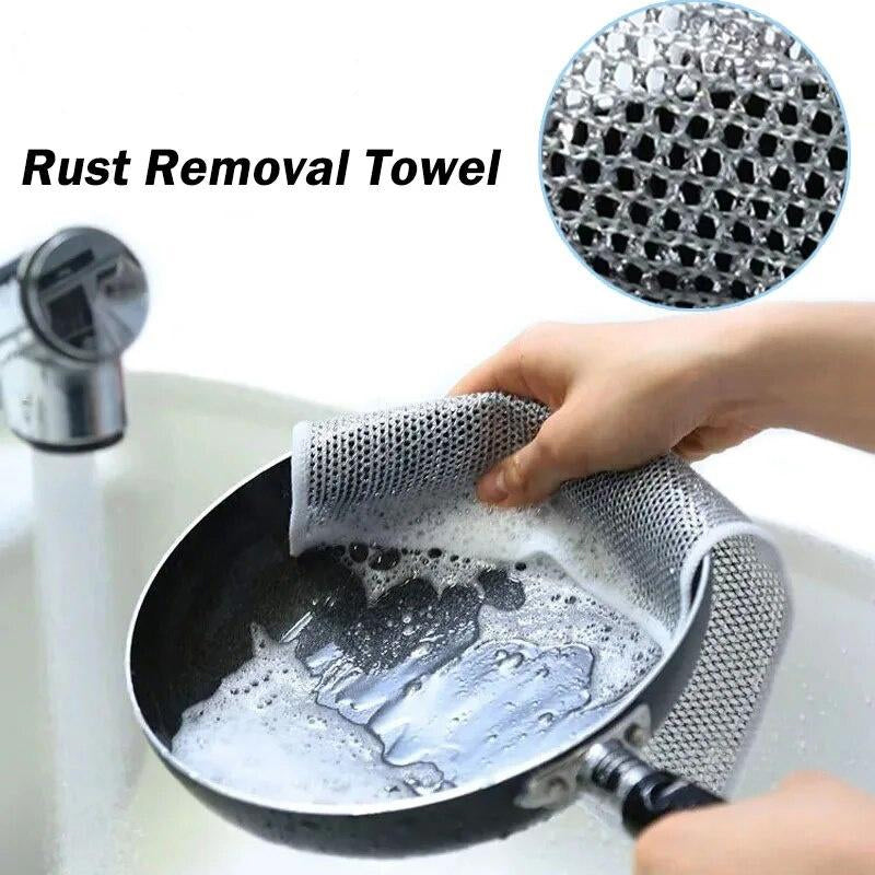 Heavy-Duty Wire Dishwashing Scrub Cloths – Reusable Kitchen Cleaning Towels for Dishes & Cookware, Pack of 10